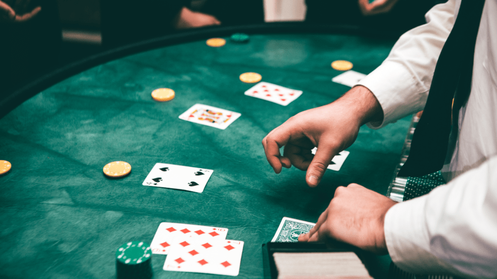 Playing cards and casino chips