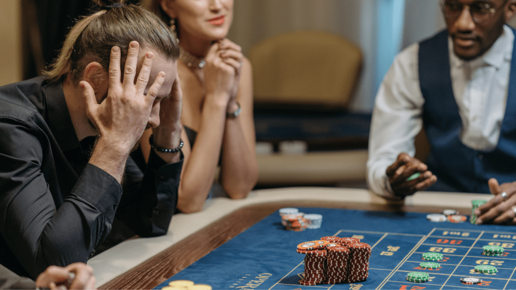 Player loosing in roulette table