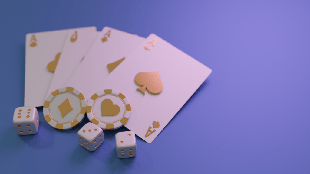 Playing cards ,casino chips and dice 